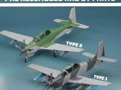 EMB-314 A29 SUPER TUCANO TWINS PACK V2 3D print model