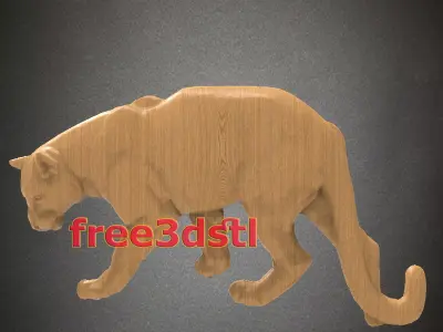 cheetah 3D STL Model for CNC Router Free 3D print model