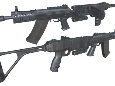 40-Cornershot-Saiga12-gun model 3d game ready model Low-poly 3D model