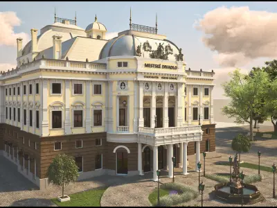 Opera house full scene - Bratislava Slovakia 3D model