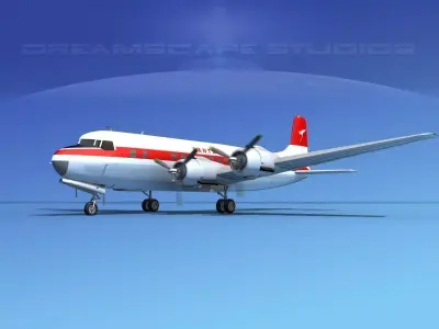 Douglas DC-6 Qantas 3D model
