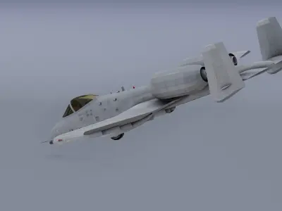 A-10Thunderbolt v2 - fighter jet  Low-poly 3D model