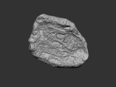 Tyranosaur Mineral Fossile - Rex Realistic Printable 3D print model