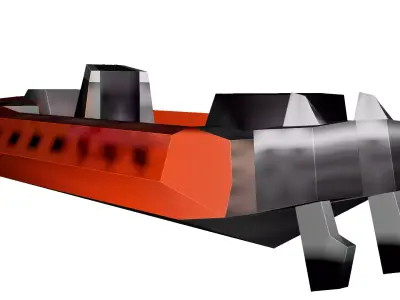 Stylized Inflatable Rescue Speedboat 3D model