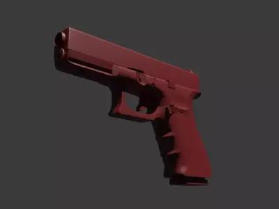 Glock 17 Gen 4 UNTEXTURED Low-poly 3D model