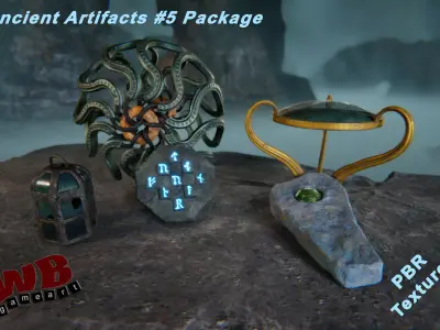 Ancient Artifacts 5 Package Low-poly 3D model