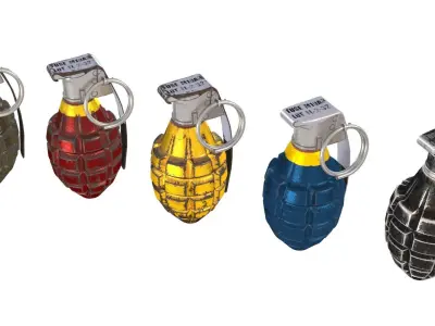 MK2 Granade Free low-poly 3D model