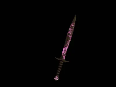 Medival Fantasy sword Game ready Low-poly 3D model