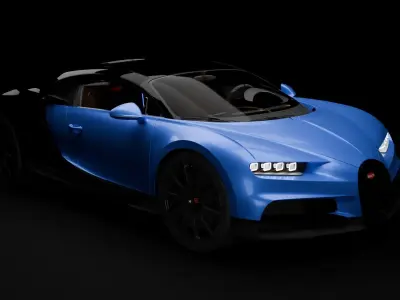 Bugatti Chiron Free low-poly 3D model