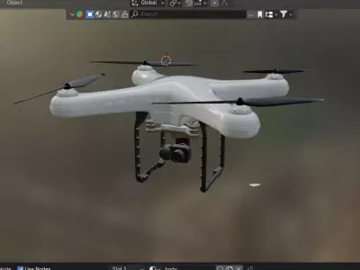Surveillance Quadcopter drone Blender 3D model