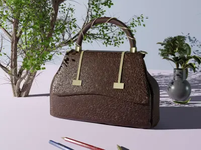 Leather HandBag 3D PBR Texture Free low-poly 3D model