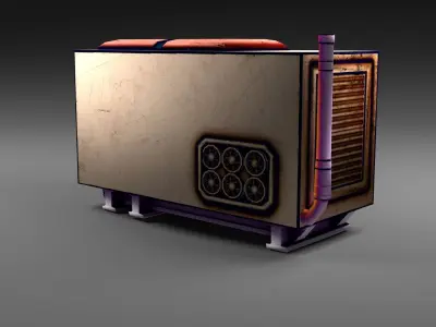 Cartoon Electricity generator Low-poly 3D model