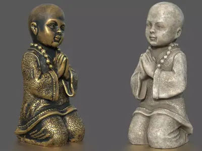 CHILD BUDDHA STATUE Low-poly 3D model