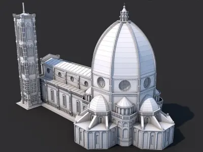 Florence Cathedral Landmark Low-poly 3D model
