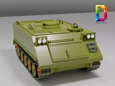 M113 APC tank   Low-poly 3D model
