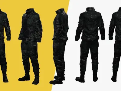 Rigged Outfit Low-poly 3D model