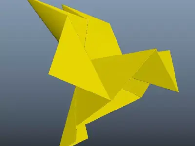 Origami bird model Low-poly 3D model