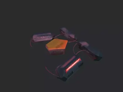 Sci-Fi Futuristic Modular Luminaire Low-poly 3D model