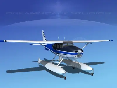 Cessna 182 Skylane Seaplane V07 3D model
