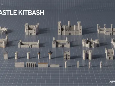 Castle Kitbash 3D model