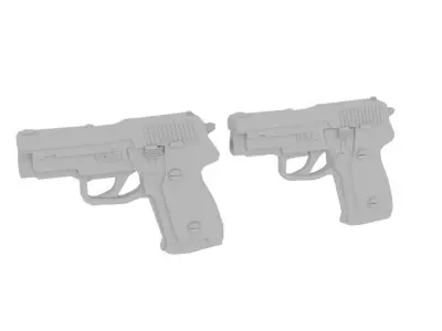 Gun Blue Plastic 3D model