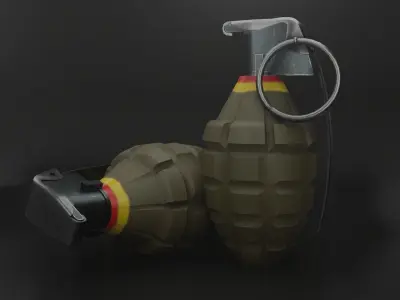 grenade game ready asset Low-poly 3D model