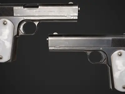 1903 Pocket Hammer Pistol Low-poly 3D model