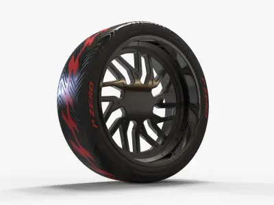 RC Car Wheel Tire V2 3D model