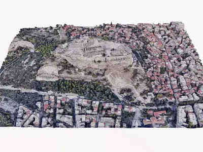 Acropolis of Athens - Parthenon- panoramic Low-poly 3D model