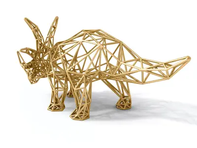 Styracosaurus Structural Frame  Low-poly 3D model