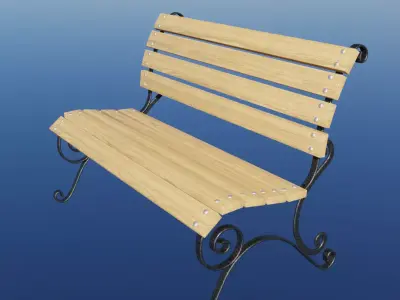 Bench with artistic forging Free 3D model