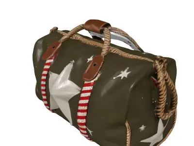 Vintage Military Canvas Duffle Bag 3D model