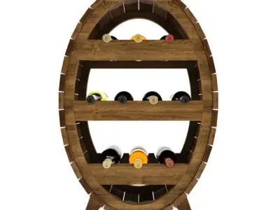 Wine shelf Free 3D model