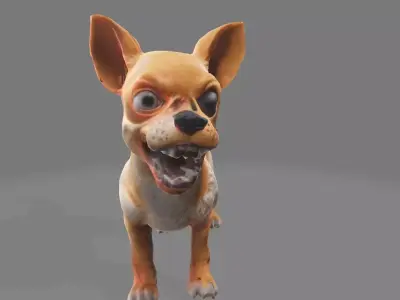 Angry Chihuahua dog 3D model