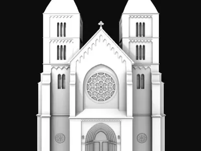 Neo-Romanesque Church 3D model