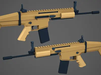 Stylized Scar-L Low Poly Mobile Ready Low-poly 3D model
