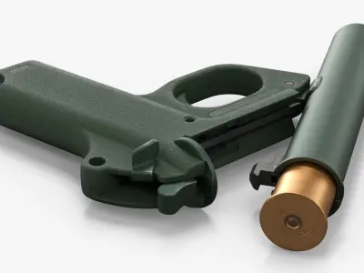 Compact Signal Weapon with Detached Flare Cartridge 3D model