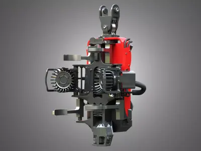 Komatsu Forestry Harvester Head 3D model