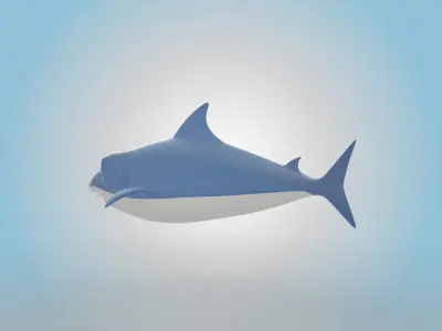 Shark cartoon 3D model
