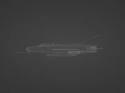 Low Poly MiG 21 F-13 Indonesian Air Force AURI Low-poly 3D model