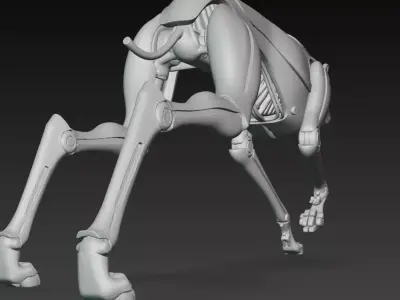 Stealth Robotic Dog  Futuristic Cyberpunk AI Patrol Unit Low-poly 3D model