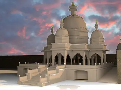 old castel Low-poly 3D model