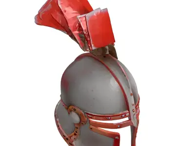 Battered Steel Medieval Helmet 3D model