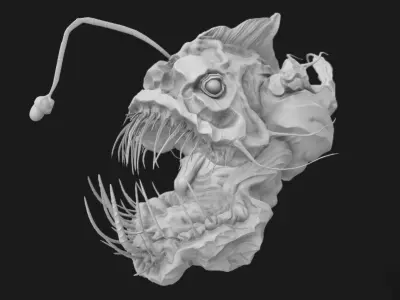 AnglerFish HighPoly fish head 3D model