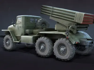 BM-21 Grad Low-poly 3D model