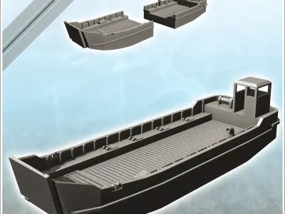 Pionierlandungsboot Pilabo 41 transport boat - Modern WW2 WW1 Wo 3D print model