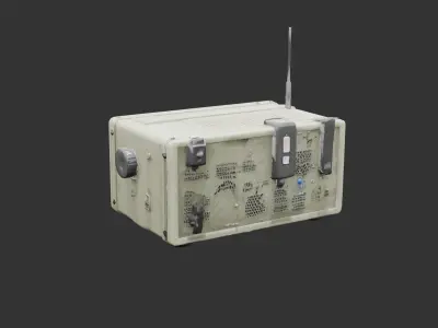 Portable Military Radio Unit Low-poly 3D model