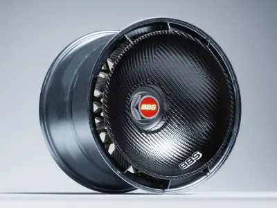 BBS E55 With Turbofan 3 PIECE WHEELS Low-poly 3D model