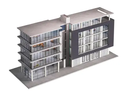 modern apartment building 3D model