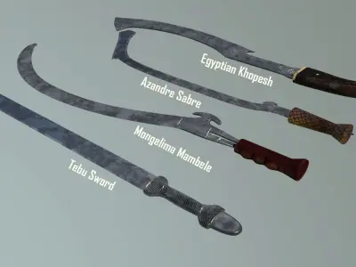 African Sword Bundle 1 3D model